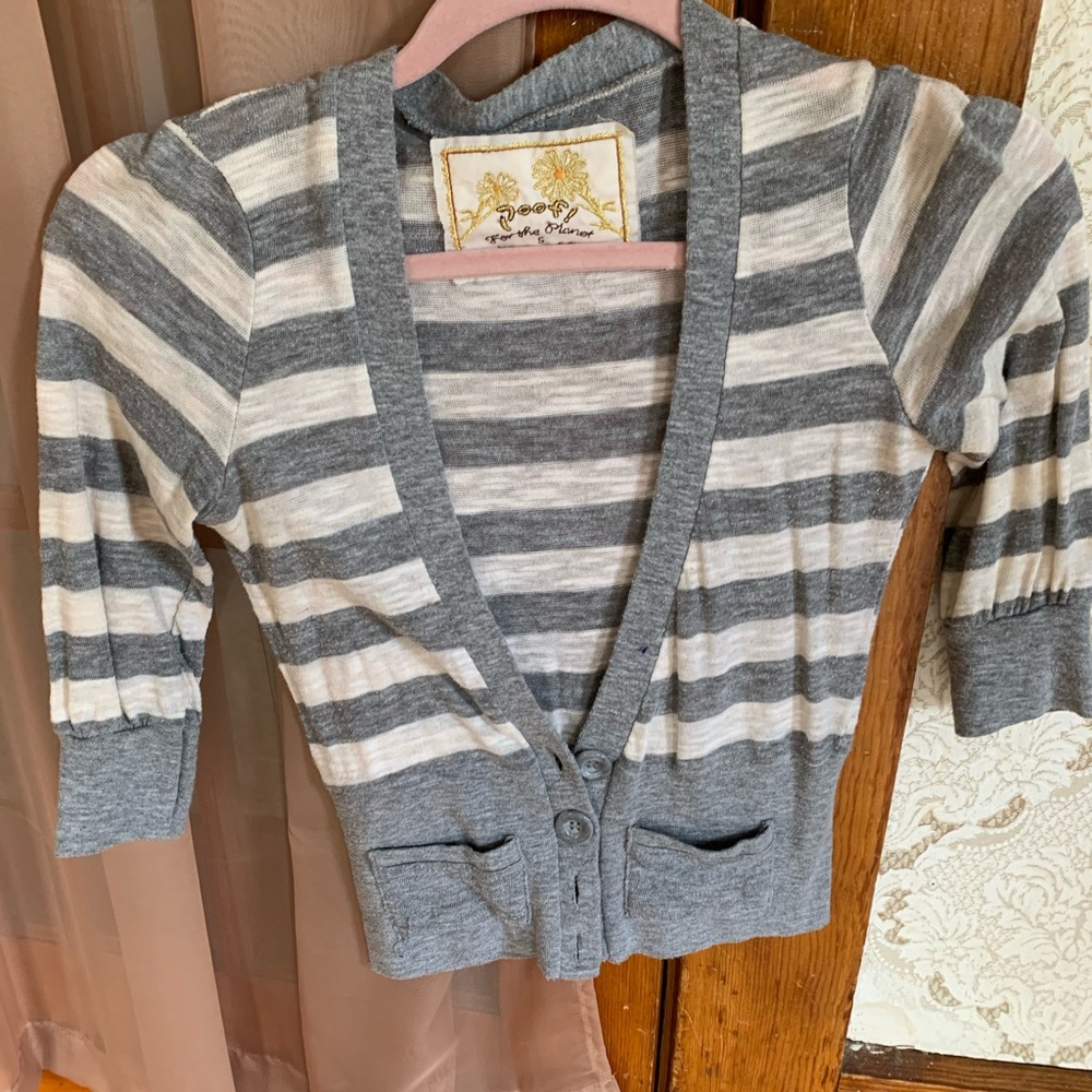 Gray & White Stripped Blouse